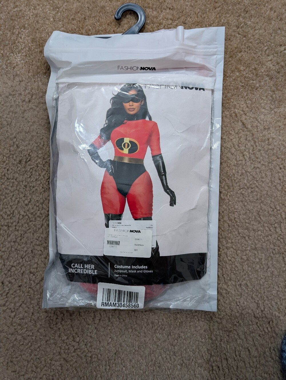 Fashion Nova Womens Red and Black Incredible Halloween Costume